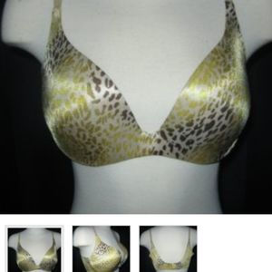 Victoria's Secret Gold Leopard Print Padded Bra